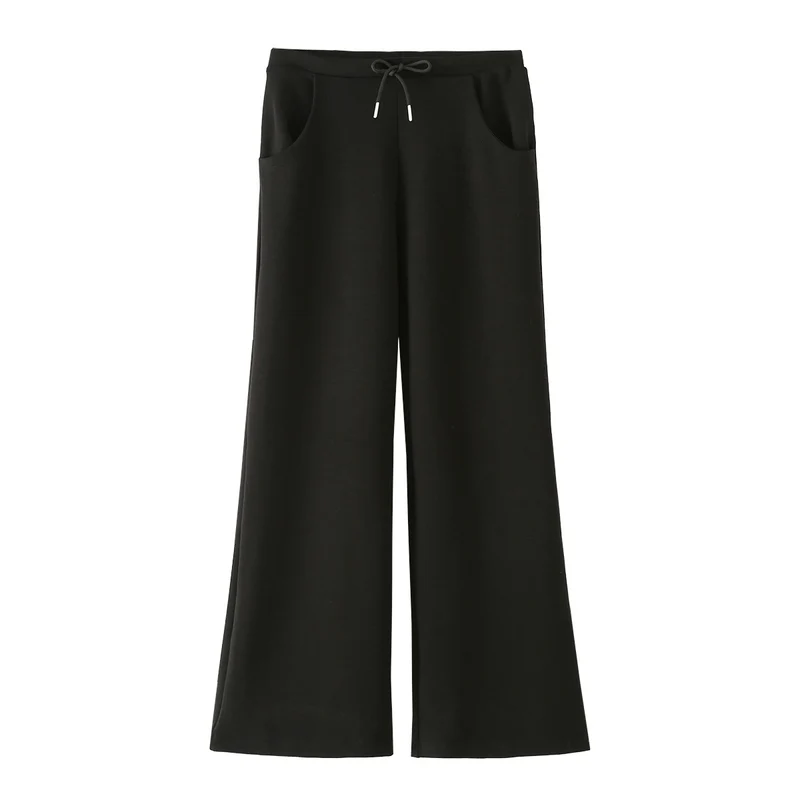 Damen Weite Lounge-Hose mit hohem Bund, Tunnelzug und Eingrifftaschen Nord Taschen