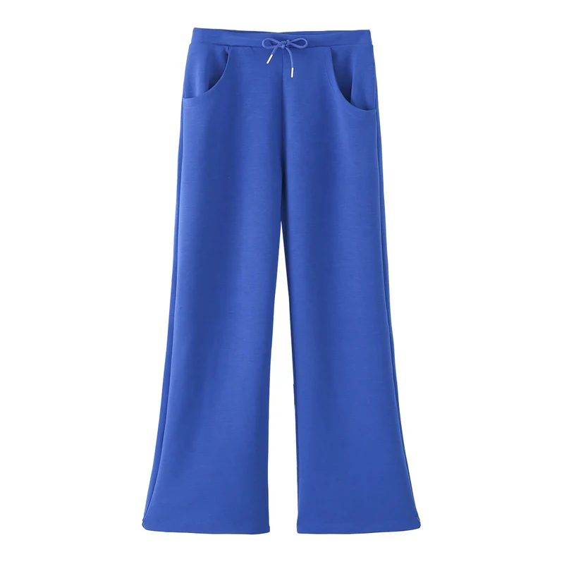 Damen Weite Lounge-Hose mit hohem Bund, Tunnelzug und Eingrifftaschen Nord Taschen