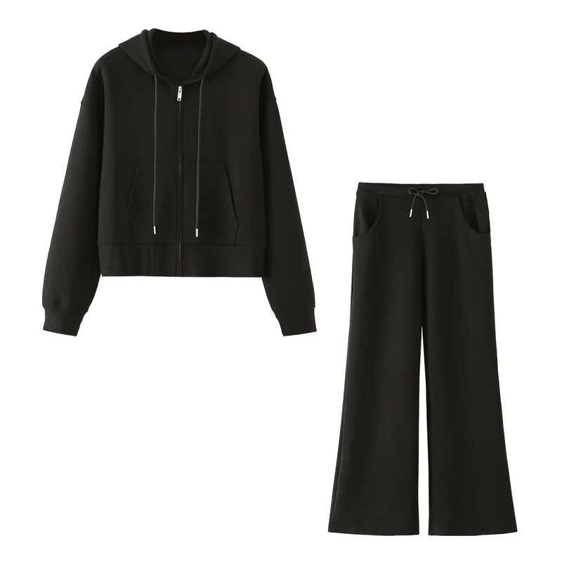 Damen Weite Lounge-Hose mit hohem Bund, Tunnelzug und Eingrifftaschen Nord Taschen