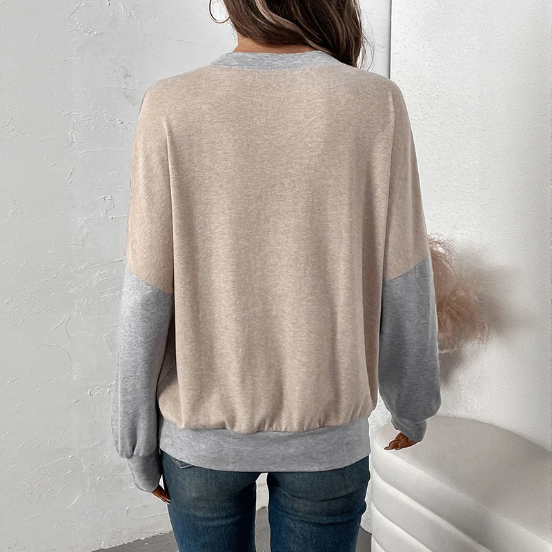 Damen Casual-Boxy-Sweatshirt mit Layer‑Look, verlängerten Ärmelbündchen und V‑Keil Nord Taschen