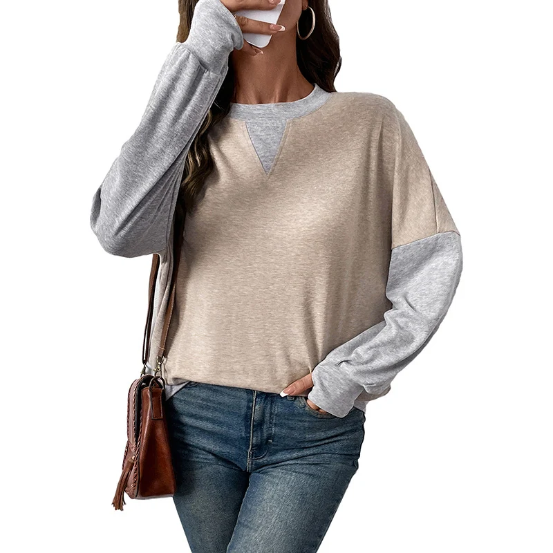 Damen Casual-Boxy-Sweatshirt mit Layer‑Look, verlängerten Ärmelbündchen und V‑Keil Nord Taschen