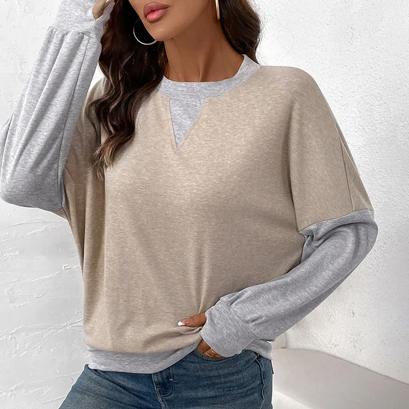 Damen Casual-Boxy-Sweatshirt mit Layer‑Look, verlängerten Ärmelbündchen und V‑Keil Nord Taschen