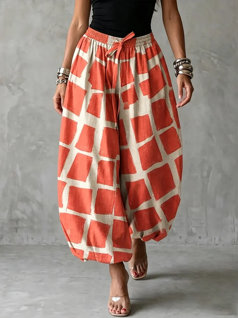 Damen Ballonhose mit breitem Gummibund und grafischem Print Nord Taschen