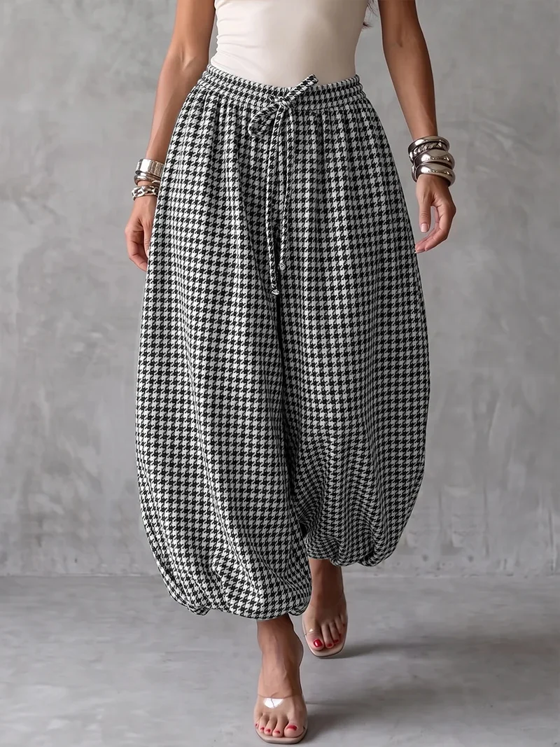 Damen Ballonhose mit breitem Gummibund und grafischem Print Nord Taschen
