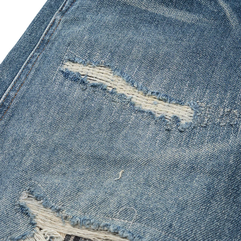 Damen Hochtaillierte Denimhose im weiten, verkürzten Schnitt mit Used‑Effekt und aufgesetzten Fronttaschen Nord Taschen