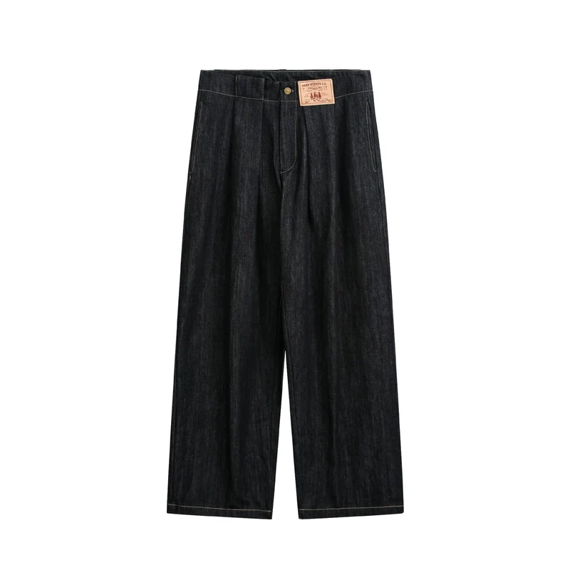 Damen Hochtaillierte Denim‑Culotte im Workwear‑Look mit weitem Bein und verdeckten Eingrifftaschen Nord Taschen