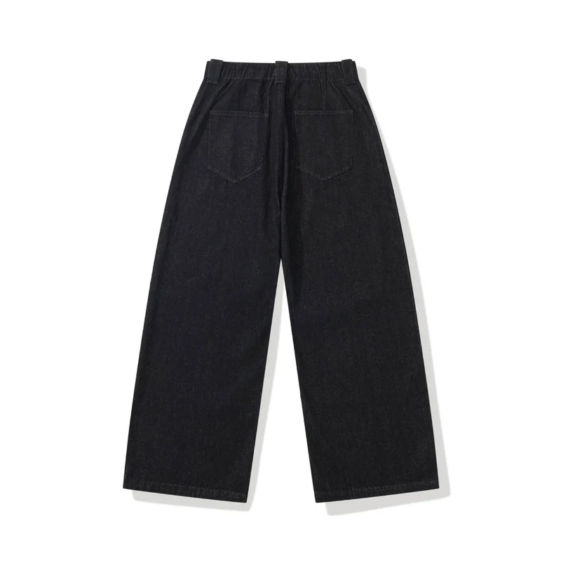 Damen hochtaillierte Culotte-Jeans im Worker‑Look mit großen aufgesetzten Taschen Nord Taschen