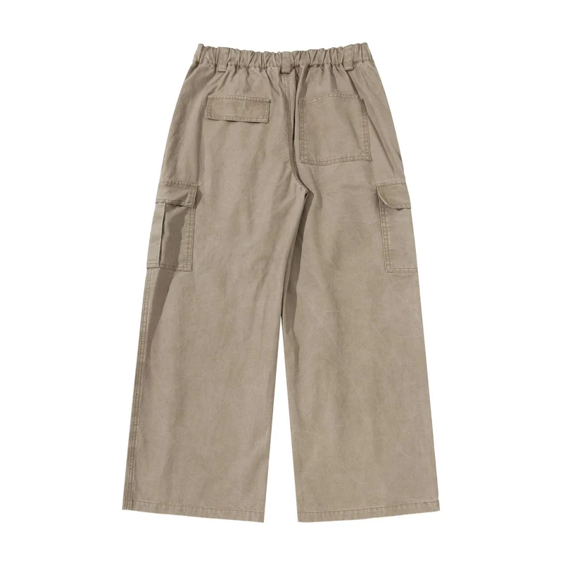 Damen Cargo-Hose im weiten Bein mit hoher Taille und aufgesetzten Taschen Nord Taschen