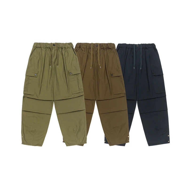 Damen Cargo-Caprihose mit Tunnelzugbund, Druckknopf-Details und vielseitigen Klappentaschen Nord Taschen
