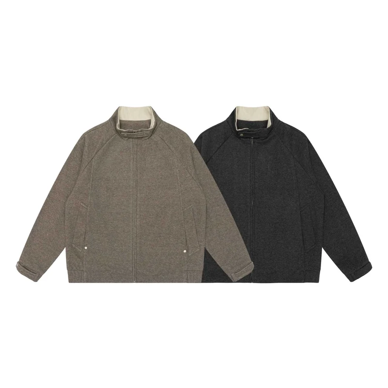 Damen Boxy-Zipjacke mit hohem Stehkragen, Raglanärmeln und verdecktem Reißverschluss Nord Taschen