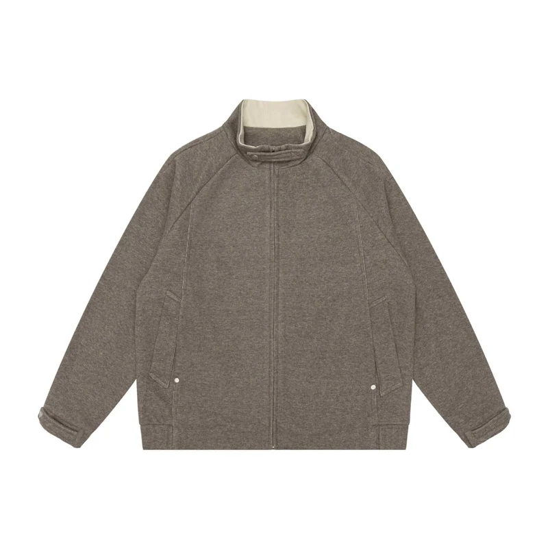 Damen Boxy-Zipjacke mit hohem Stehkragen, Raglanärmeln und verdecktem Reißverschluss Nord Taschen
