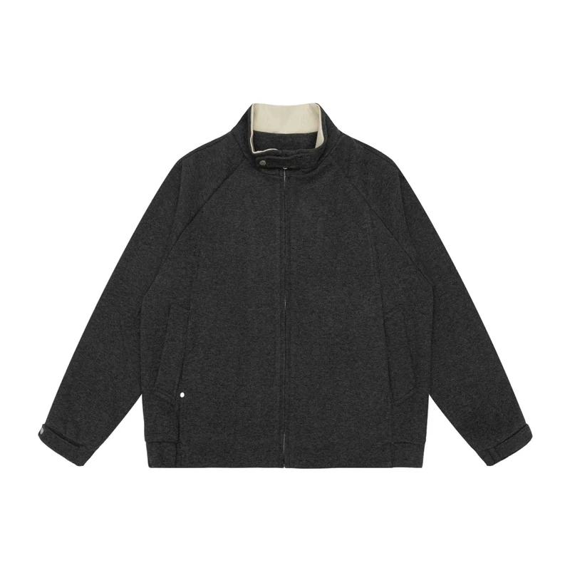 Damen Boxy-Zipjacke mit hohem Stehkragen, Raglanärmeln und verdecktem Reißverschluss Nord Taschen