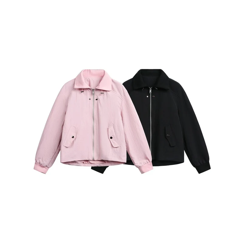 Damen Boxy-Blousonjacke mit hohem Stehkragen, elastischen Bündchen und Pattentaschen Nord Taschen