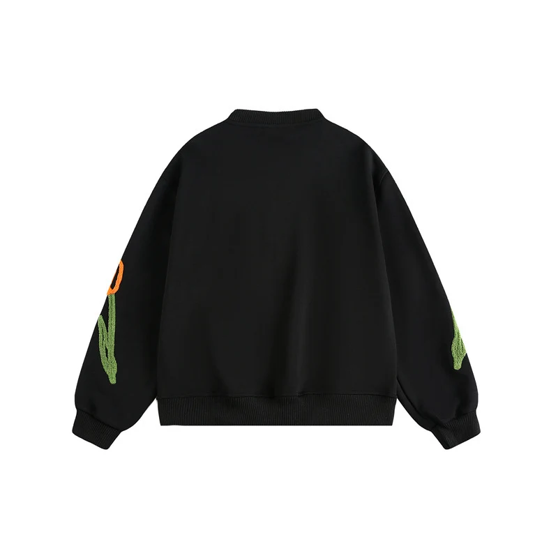 Damen Bestickte Bomberjacke mit Tulpen‑Stickereien und Rippbündchen Nord Taschen