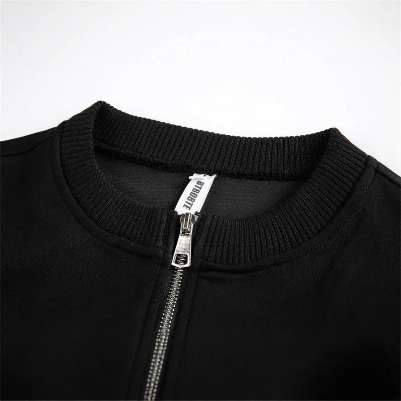 Damen Bestickte Bomberjacke mit Tulpen‑Stickereien und Rippbündchen Nord Taschen