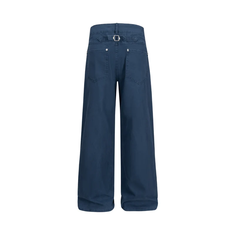 Damen Hochtaillierte Culotte‑Hose mit weitem Bein und minimalistischer Bundlösung Nord Taschen