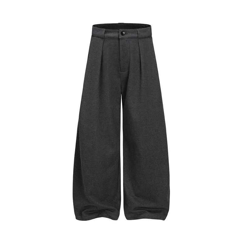 Damen Hochtaillierte Culotte-Hose mit weitem Bein, Kellerfalten und Knopfverschluss Nord Taschen