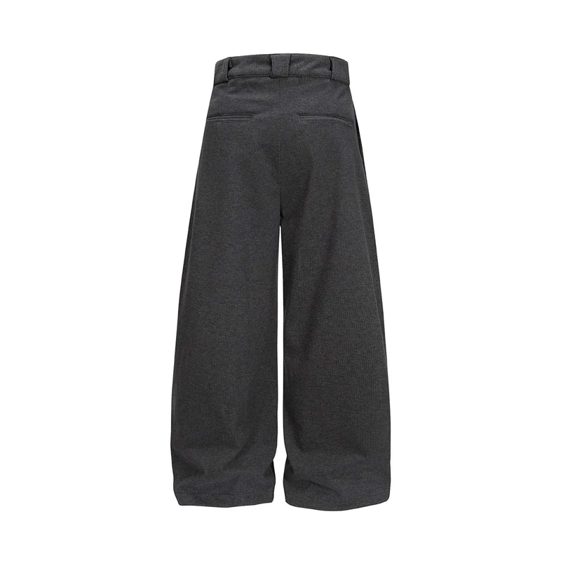 Damen Hochtaillierte Culotte-Hose mit weitem Bein, Kellerfalten und Knopfverschluss Nord Taschen