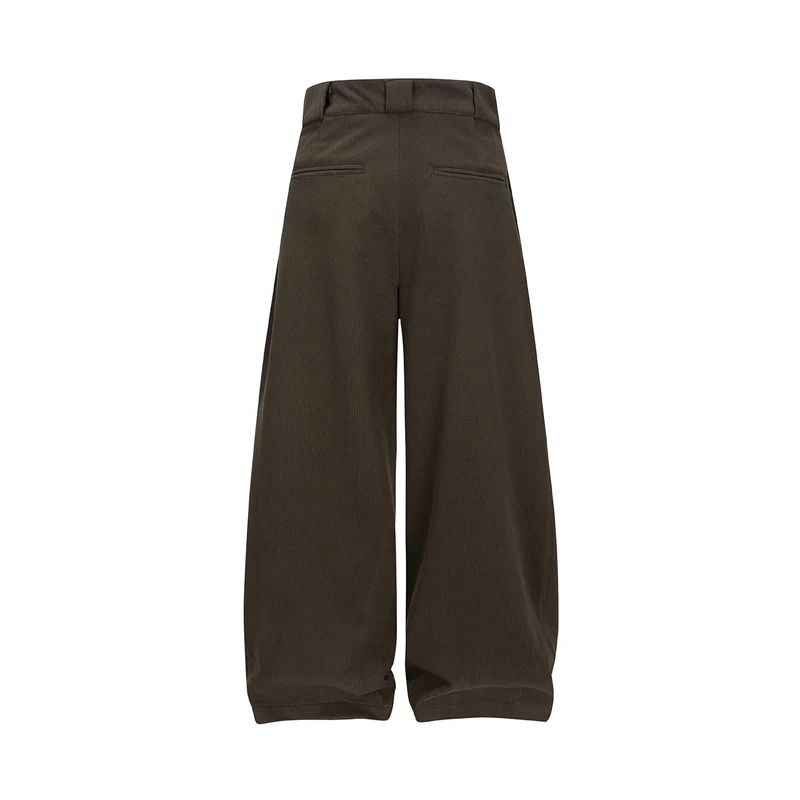 Damen Hochtaillierte Culotte-Hose mit weitem Bein, Kellerfalten und Knopfverschluss Nord Taschen