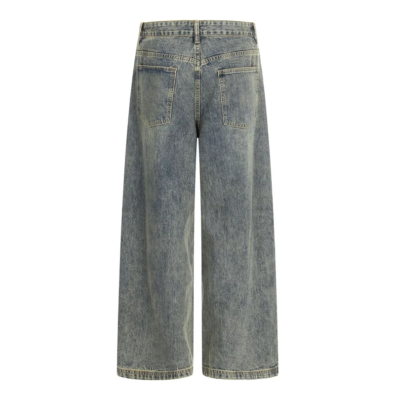 Damen Hochtaillierte Cropped-Denim‑Culotte mit weitem Bein und Used‑Finish Nord Taschen