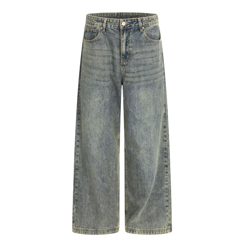 Damen Hochtaillierte Cropped-Denim‑Culotte mit weitem Bein und Used‑Finish Nord Taschen