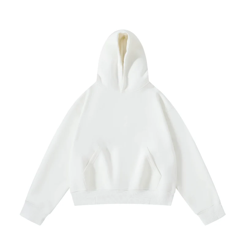 Unisex schwerer Oversize-Kapuzenpullover mit doppellagiger Kapuze Kängurutasche und breitem Rippbund Nord Taschen