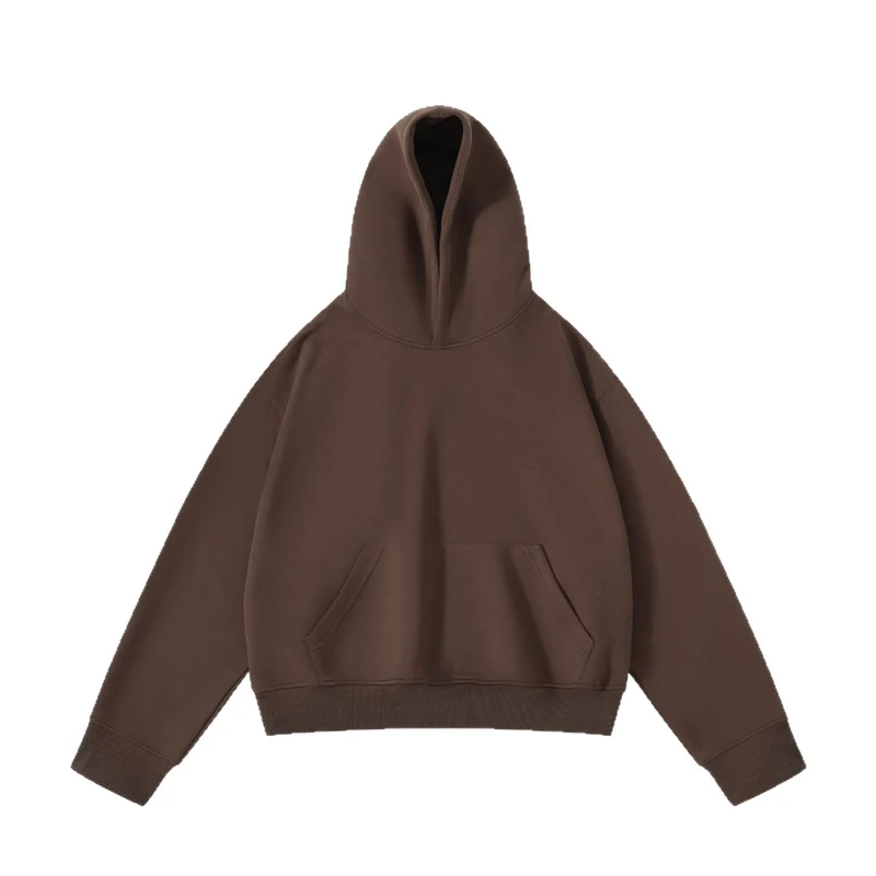Unisex schwerer Oversize-Kapuzenpullover mit doppellagiger Kapuze Kängurutasche und breitem Rippbund Nord Taschen