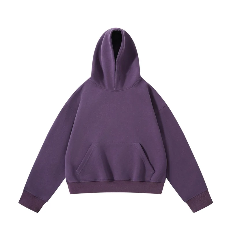Unisex schwerer Oversize-Kapuzenpullover mit doppellagiger Kapuze Kängurutasche und breitem Rippbund Nord Taschen
