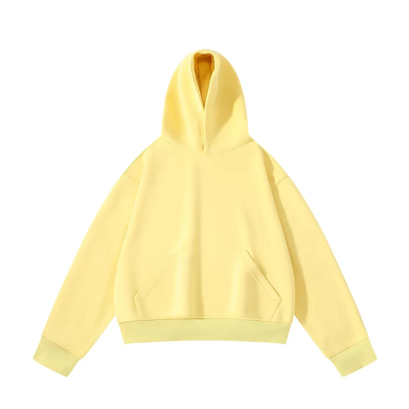 Unisex schwerer Oversize-Kapuzenpullover mit doppellagiger Kapuze Kängurutasche und breitem Rippbund Nord Taschen