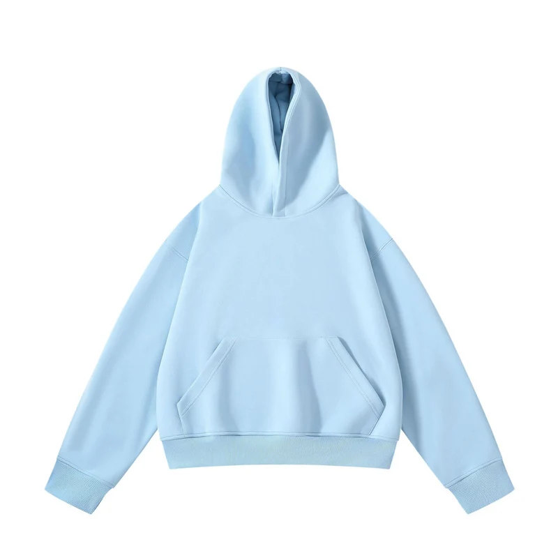 Unisex schwerer Oversize-Kapuzenpullover mit doppellagiger Kapuze Kängurutasche und breitem Rippbund Nord Taschen