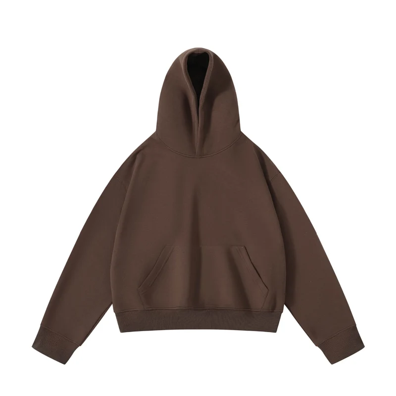 Unisex schwerer Oversize-Kapuzenpullover mit doppellagiger Kapuze Kängurutasche und breitem Rippbund Nord Taschen