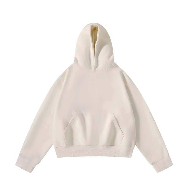 Unisex schwerer Oversize-Kapuzenpullover mit doppellagiger Kapuze Kängurutasche und breitem Rippbund Nord Taschen
