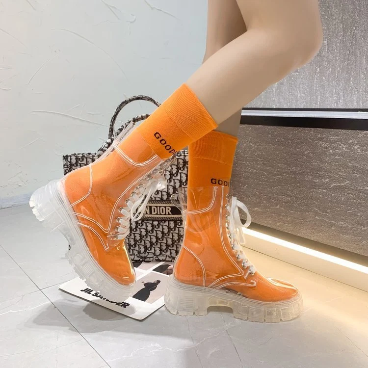 Damen Transparente Chunky Stiefel mit modischem Obermaterial und robustem Sohlenprofil Nord Taschen