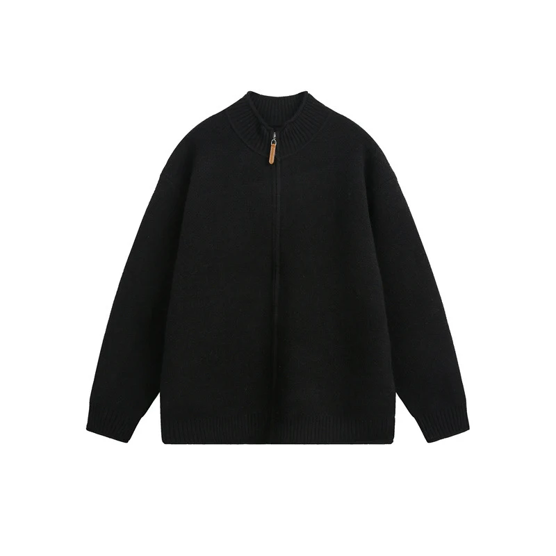 Unisex Strick-Zipjacke mit hohem Rippkragen und Oversize‑Schnitt Nord Taschen
