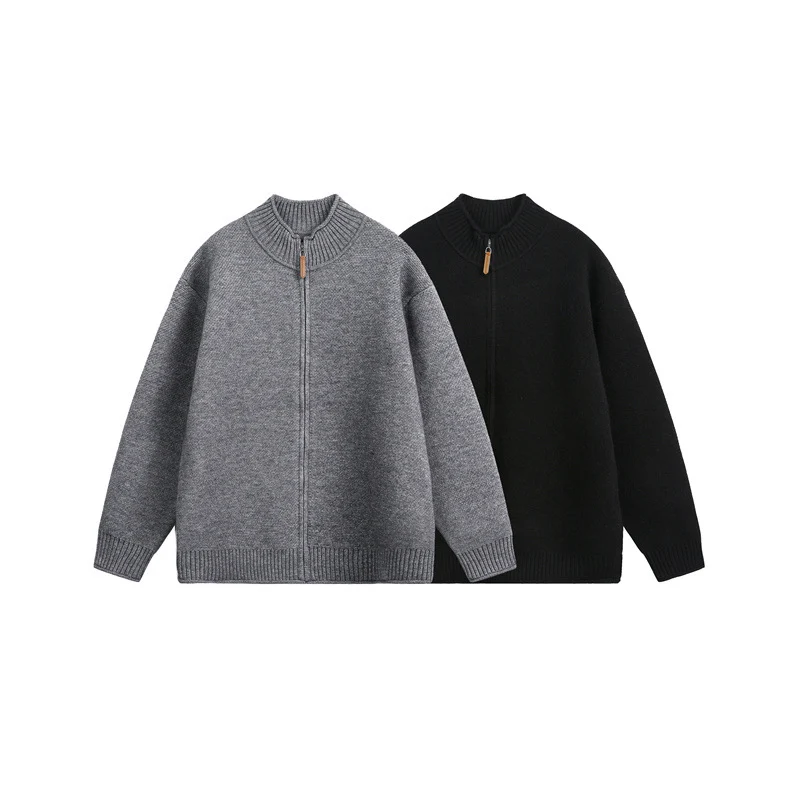Unisex Strick-Zipjacke mit hohem Rippkragen und Oversize‑Schnitt Nord Taschen
