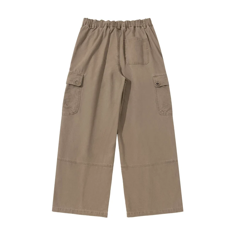 Damen hochgeschnittene Cargo‑Hose mit weitem Bein und Klappentaschen Nord Taschen