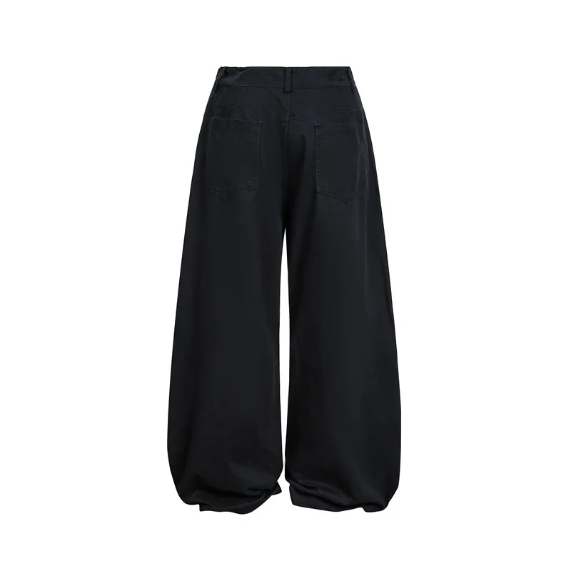 Damen Hochgeschnittene Balloon‑Culotte‑Hose mit weiter Beinweite, sichtbarer Knopfleiste und Eingrifftaschen Nord Taschen