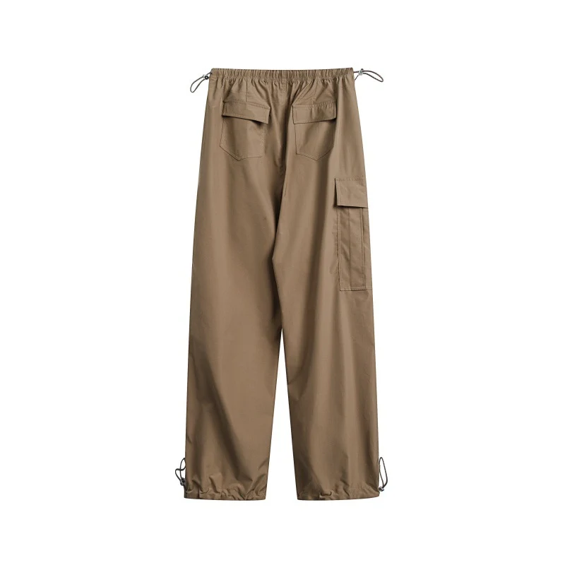 Damen High‑Waist weite Nylon‑Cargo‑Hose mit Tunnelzugbund und Multifunktions‑Taschen Nord Taschen