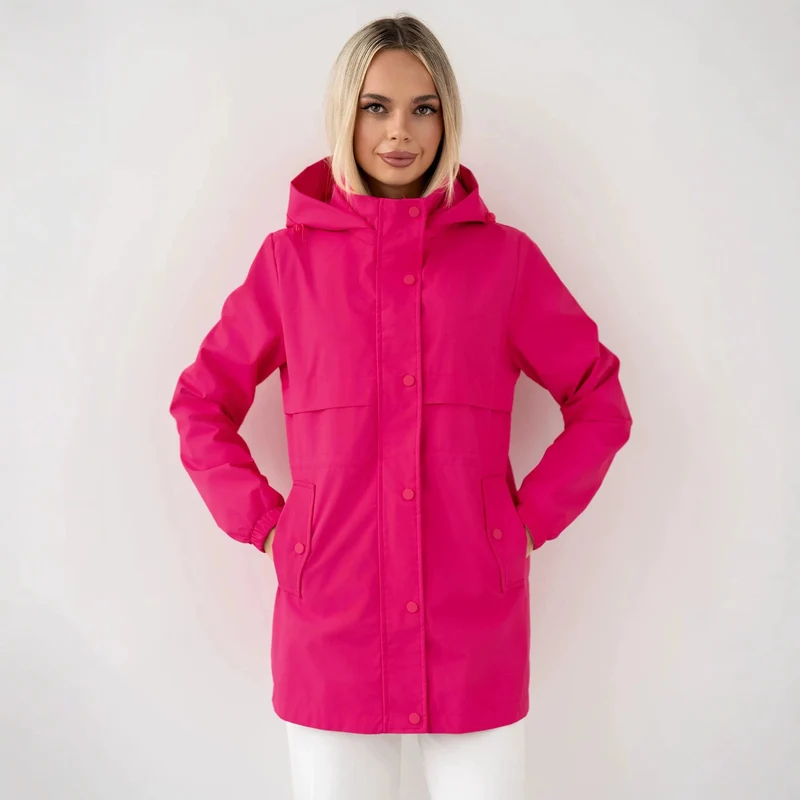 Damen wasserabweisende Kapuzenparka mit Kordelzugtaillierung und aufgesetzten Taschen Nord Taschen