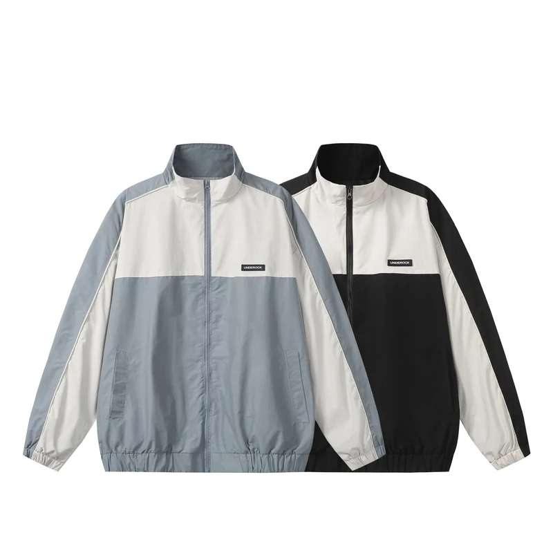 Unisex Sportive Colorblock-Trackjacke mit Stehkragen und durchgehendem Reißverschluss Nord Taschen