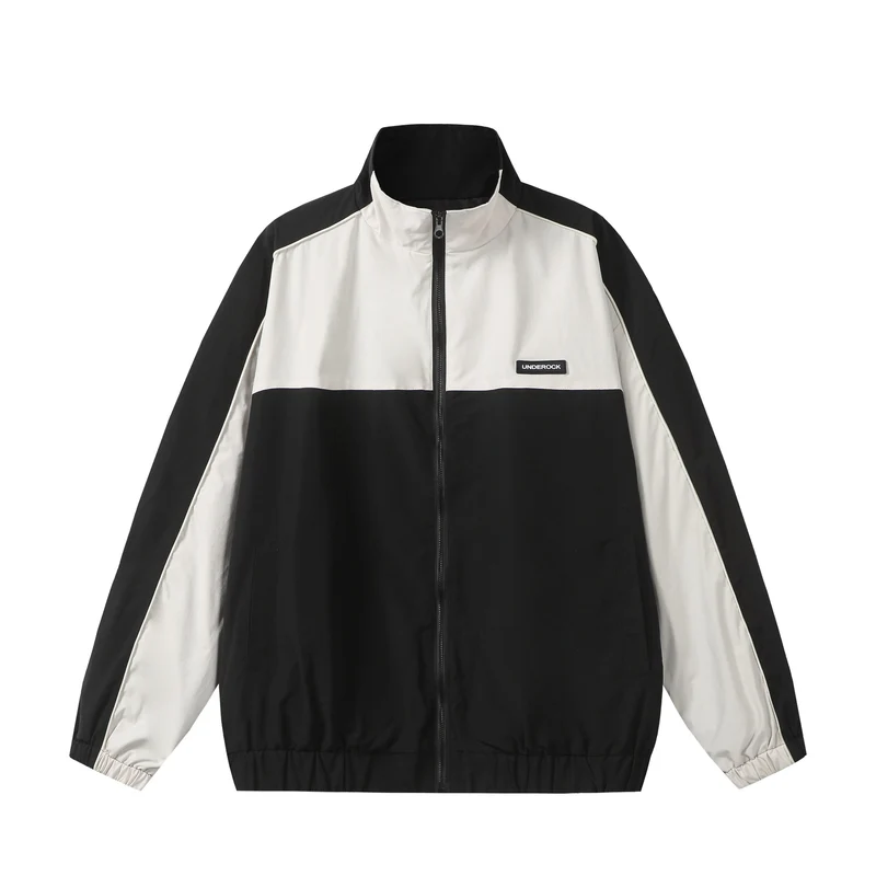 Unisex Sportive Colorblock-Trackjacke mit Stehkragen und durchgehendem Reißverschluss Nord Taschen