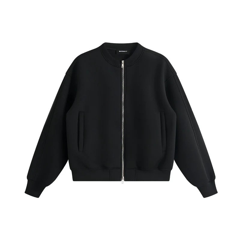 Unisex Oversize-Trainingsjacke im Boxy‑Schnitt mit kurzem Stehkragen und Zwei-Wege-Reißverschluss Nord Taschen