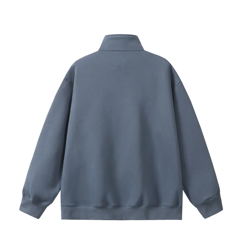 Unisex Oversize Sweatshirt mit Halbzip, hohem Funnelkragen und Kängurutasche Nord Taschen
