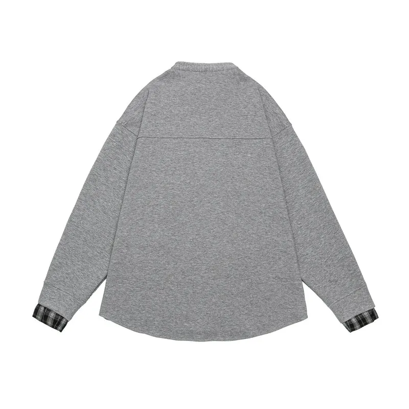 Unisex Oversize-Sweatjacke im Hemdjacken-Look mit Stehkragen Nord Taschen