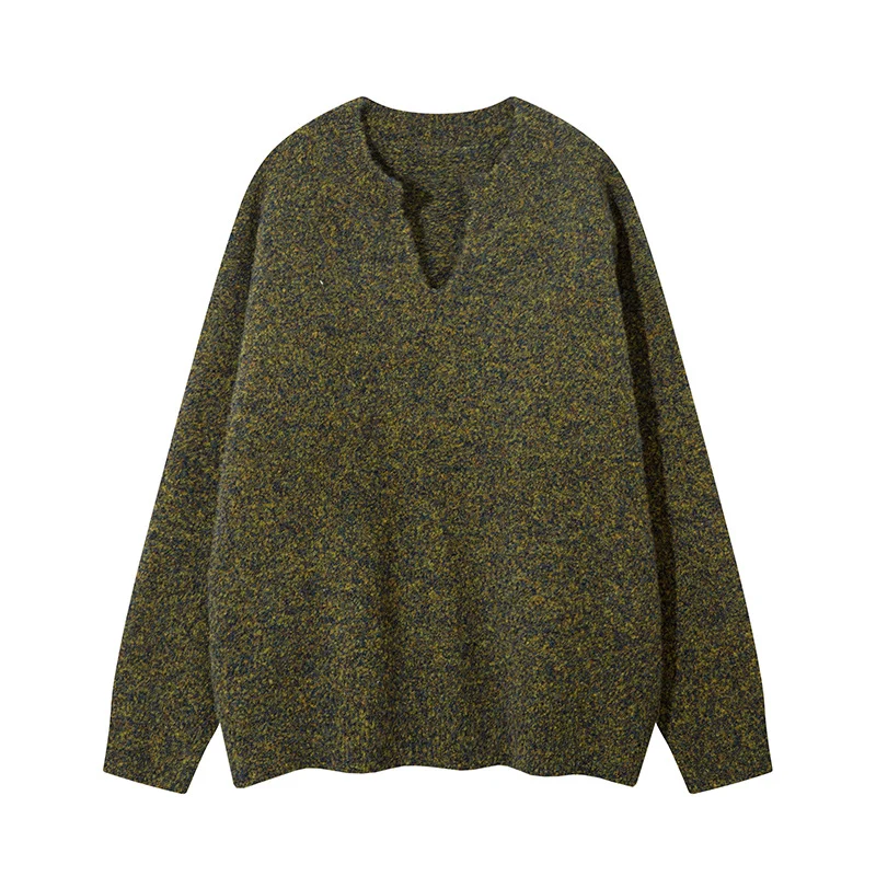 Unisex Oversize-Strickpullover mit kurzem V-Schlitzkragen Nord Taschen