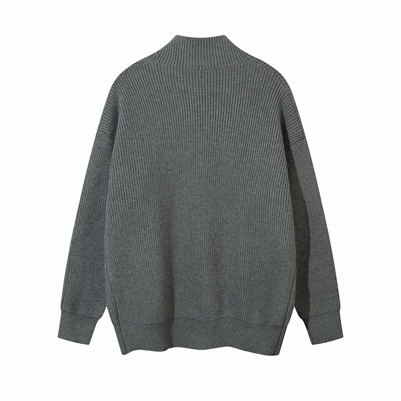 Unisex Oversize-Strickjacke mit Stehkragen und durchgehender Knopfleiste Nord Taschen