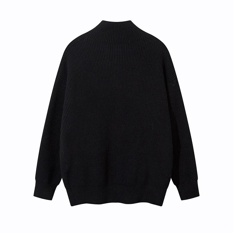Unisex Oversize-Strickjacke mit Stehkragen und durchgehender Knopfleiste Nord Taschen