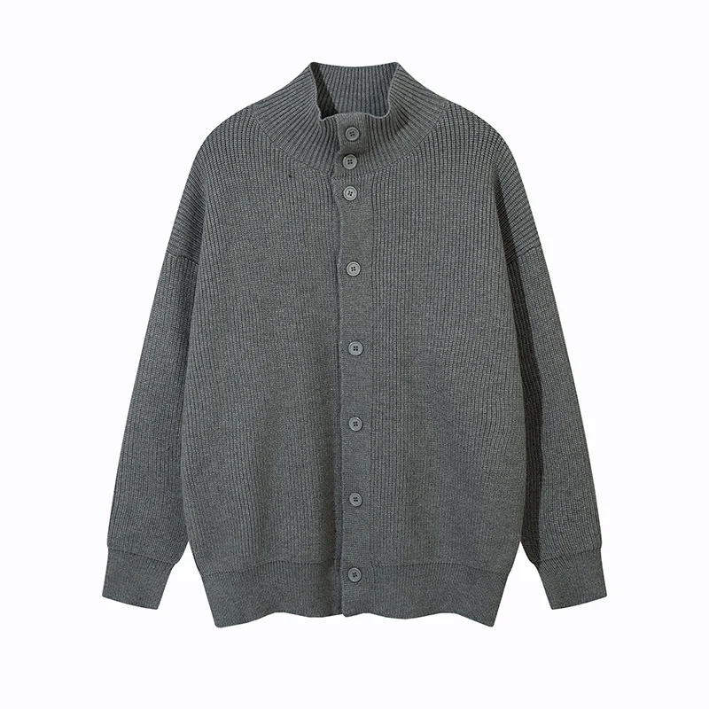 Unisex Oversize-Strickjacke mit Stehkragen und durchgehender Knopfleiste Nord Taschen