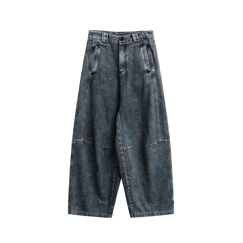 Damen High‑Waist Weite Denim-Culotte mit Teilungsnähten Nord Taschen