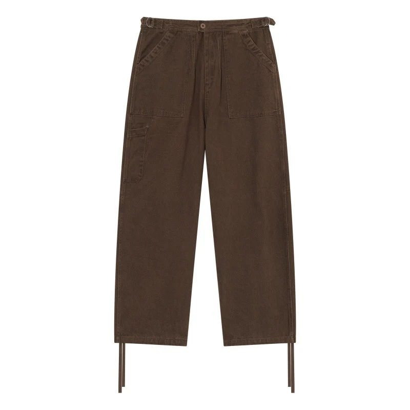 Damen High‑Waist Utility-Cargo-Hose mit geradem Bein, aufgesetzten Taschen und verstellbaren Saumbändern Nord Taschen